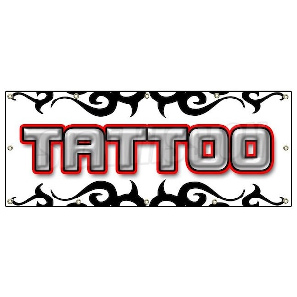Signmission TATTOO 1 BANNER SIGN shop artist signs body art gun piercing B-120 Tattoo1 - main